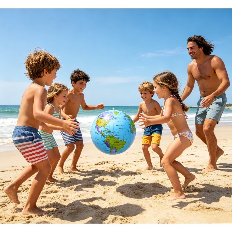 Educational Globe For Kids - 16 inç 30cm Şişirilebilir Küre Plaj
