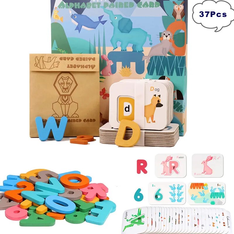 Flash Card Alphabet - Montessori alfabe numaraları çocuklar için Flash