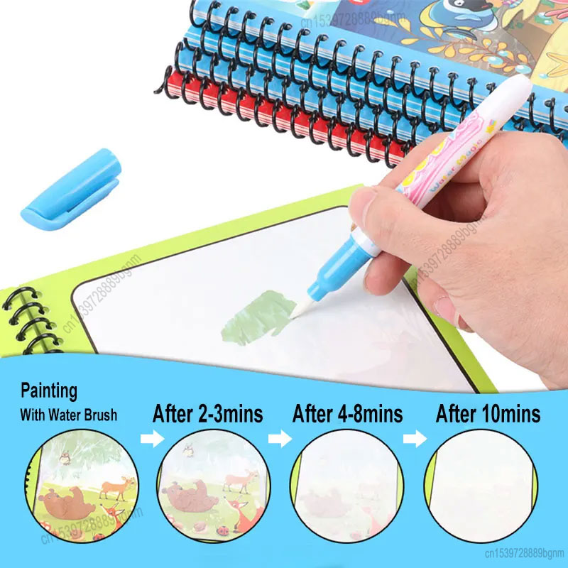 Karikatür sihirli su boyama bo - Kids Education Books incelemesi ve fiyatı